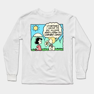 Leonard Cohen - Vinyl Obsessive Comic Long Sleeve T-Shirt